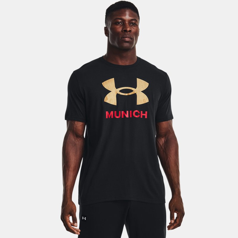 Men's  Under Armour  Munich City T-Shirt Black / Red XXL